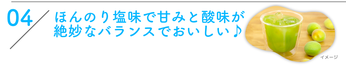 04:ほんのり塩味で甘みと酸味が絶妙なバランスでおいしい♪