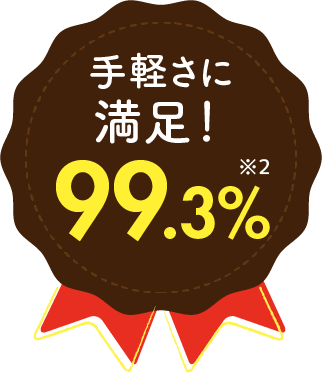 手軽さに満足！99.3%※2